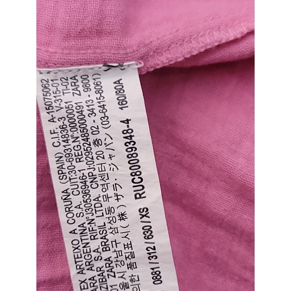 Zara Maxi Dress SZ XS Tiered Cotton Gauze Tie Strap Pink Euro Summer Bohemian - Picture 11 of 11